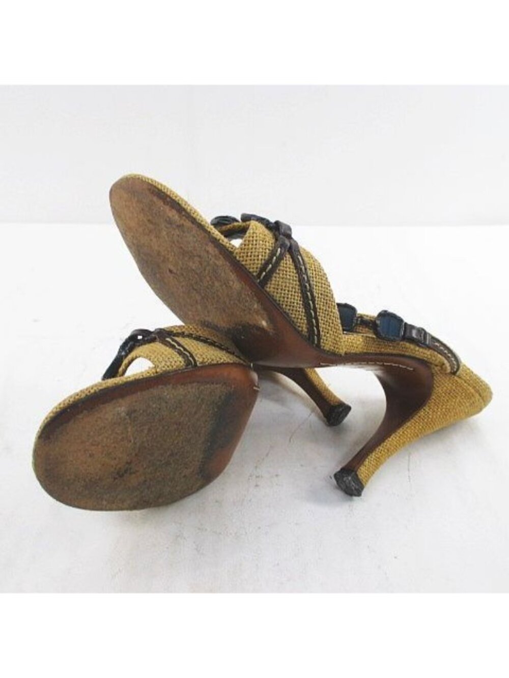 Louis Vuitton Sandals Mules 37.5 Blue Stone Like Beige - Picture 7 of 9